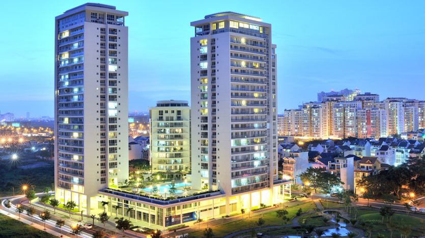 View toàn cảnh về đêm Riverpark