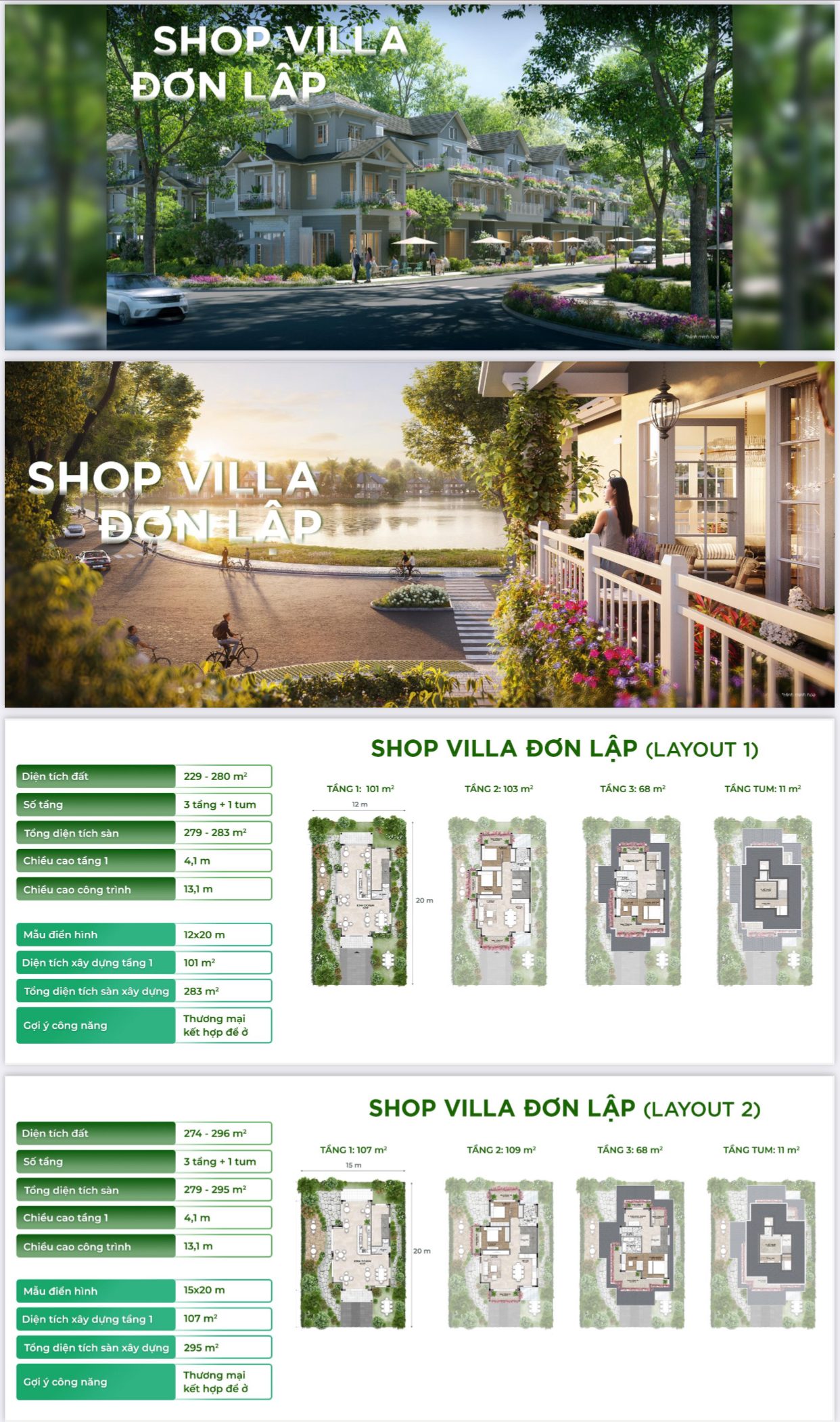 Kiểu Nhà Shop Villa Đơn Lập